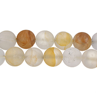 Natürlicher Citrin Perlen, Gelbquarz Perlen, rund, November Birthstone & verschiedene Größen vorhanden & satiniert, Bohrung:ca. 1mm, verkauft per ca. 15.3 ZollInch Strang