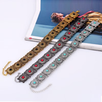 Tibetan Style Choker Necklace, with Resin, with 2.7lnch extender chain, plated, more colors for choice, nickel, lead & cadmium free, Sold Per Approx 11 Inch Strand