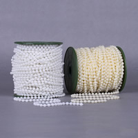 Brin de guirlande de perle, Plastique ABS perle, avec bobine plastique, Rond, plus de couleurs à choisir, 5mm, 30m/PC, 30m/PC, Vendu par PC