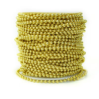 Beaded Garland,Trim & Strand, Acrylic, with plastic spool, Round, gold color plated, 5mm, 30m/PC, 30m/PC, Sold By PC