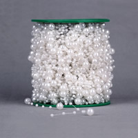 Garland-Strang Perlen, ABS-Kunststoff-Perlen, mit Kunststoffspule, rund, weiß, 3mm, 8mm, 60m/PC, verkauft von PC