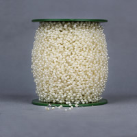 Garland-Strang Perlen, ABS-Kunststoff-Perlen, mit Kunststoffspule, rund, beige, 3mm, 120m/PC, 120m/PC, verkauft von PC