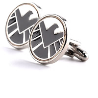 Cufflinks Zinc Alloy Flat Round platinum color plated enamel lead & cadmium free 20mm Sold By Pair