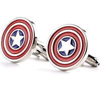 Cufflinks Zinc Alloy Flat Round platinum color plated enamel lead & cadmium free 20mm Sold By Pair