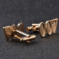 Cufflinks, Tibetan Style, Number, gold color plated, lead & cadmium free, 24mm, Sold By Pair