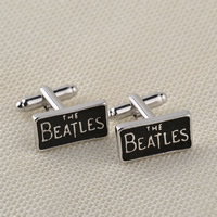Cufflinks, Tibetan Style, Rectangle, platinum color plated, enamel, lead & cadmium free, 21x11mm, Sold By Pair