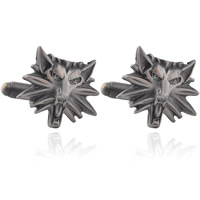 Cufflinks Zinc Alloy Wolf Antique Tin Color Plated lead & cadmium free Sold By Pair
