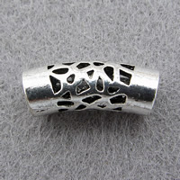Tibetan Style Tube Beads, antique silver color plated, hollow, nickel, lead & cadmium free, 21.50x7.80mm, Hole:Approx 5mm, 100PCs/Lot, Sold By Lot