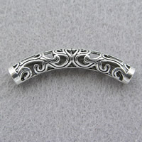 Tibetan Style Tube Beads, antique silver color plated, hollow, nickel, lead & cadmium free, 37.50x5mm, Hole:Approx 4mm, 100PCs/Lot, Sold By Lot