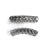 Tibetan Style Tube Beads, antique silver color plated, hollow, nickel, lead & cadmium free, 49x10.50mm, Hole:Approx 8mm, 100PCs/Lot, Sold By Lot