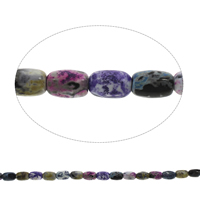 Feuerachat Perle, oval, gemischte Farben, 8x11mm-9x13mm, Bohrung:ca. 1.5mm, ca. 31PCs/Strang, verkauft per ca. 15 ZollInch Strang