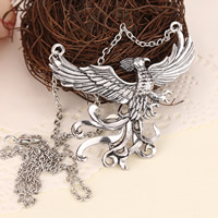 Zinc Alloy Jewelry Necklace with iron chain Phoenix antique silver color plated oval chain lead & cadmium free Sold Per Approx 19.6 Inch Strand