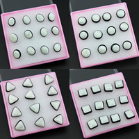 Resin Earring, plastic post pin, imitation shell & different designs for choice, 10-20mm, 10Boxes/Bag, 6Pairs/Box, Sold By Bag