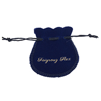 Jewelry Pouches Bags Velveteen with Nylon Cord blue Sold By Bag