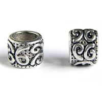 Tibetan Style Large Hole Bead, antique silver color plated, 10x8mm, Hole:Approx 6.5mm, 200PCs/Lot, Sold By Lot