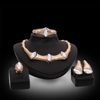 Tibetan Style Jewelry Sets, bangle & finger ring & earring & necklace, with Crystal, stainless steel earring post and Omega clip, Horse Eye, rose gold color plated, faceted, lead & cadmium free, 20x25mm, 25x40mm, Inner Diameter:Approx 50mm, US Ring Size:6-9, Length:Approx 6 Inch, Approx 15 Inch, Sold By Set