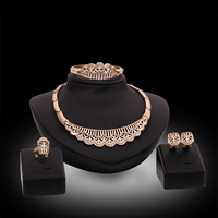 Tibetan Style Jewelry Sets, bangle & finger ring & earring & necklace, stainless steel earring post and Omega clip, rose gold color plated, adjustable & with rhinestone, lead & cadmium free, 12x20mm, 22x20mm, Inner Diameter:Approx 50mm, US Ring Size:6-9, Length:Approx 6 Inch, Approx 18 Inch, Sold By Set