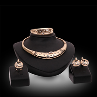 Zinc Alloy Jewelry Sets bangle & finger ring & earring & necklace stainless steel earring post and Omega clip rose gold color plated adjustable & with rhinestone lead & cadmium free  Inner Approx 50mm US Ring Length Approx 6 Inch Approx 15 Inch Sold By Set