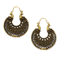 Zinc Alloy Drop Earrings stainless steel kidney earring hook antique gold color plated Sold By Pair