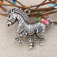 Tibetan Style Animal Pendants, Horse, antique silver color plated, nickel, lead & cadmium free, 50x40mm, Hole:Approx 2mm, 40PCs/Lot, Sold By Lot
