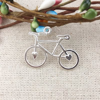Vehicle Shaped Tibetan Style Pendants, Bike, silver color plated, nickel, lead & cadmium free, 31x24mm, Hole:Approx 2mm, 150PCs/Lot, Sold By Lot