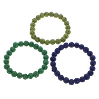 lave volcanique bracelet, Rond, plus de couleurs à choisir, 9mm, Vendu par Environ 6 pouce brin