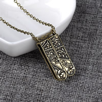 Zinc Alloy Jewelry Necklace with iron chain Key antique bronze color plated oval chain lead & cadmium free Sold Per Approx 17.7 Inch Strand