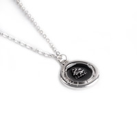Zinc Alloy Jewelry Necklace with iron chain Flat Round platinum color plated oval chain & enamel lead & cadmium free Sold Per Approx 17.7 Inch Strand