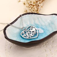 Zinc Alloy Jewelry Necklace with iron chain with 5cm extender chain Heart platinum color plated Mother Day Jewelry & oval chain & with letter pattern lead & cadmium free Sold Per Approx 17.7 Inch Strand