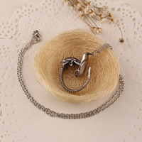 Zinklegierung Schmuck Halskette, mit Eisenkette, antik silberfarben plattiert, Oval-Kette, frei von Blei & Kadmium, 41x31mm, verkauft per ca. 19.6 ZollInch Strang