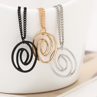 Zinc Alloy Jewelry Necklace with iron chain with 5cm extender chain Flat Round plated twist oval chain lead & cadmium free Sold Per Approx 17.7 Inch Strand