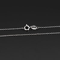 925 Sterling Silver Necklace Chain, different length for choice & oval chain, 1.50x1x0.20mm, 10Strands/Lot, Sold By Lot