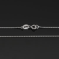 Cadena del collar de plata esterlina 925, plata de ley 925, longitud diferente para la opción & Cadena de Boston, 0.50mm, 10Strandsfilamento/Grupo, Vendido por Grupo