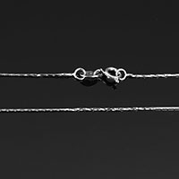 Cadena del collar de plata esterlina 925, plata de ley 925, longitud diferente para la opción & Cadena de Boston, 0.50mm, 10Strandsfilamento/Grupo, Vendido por Grupo