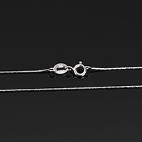 Cadena del collar de plata esterlina 925, plata de ley 925, longitud diferente para la opción & Cadena de Boston, 0.60mm, 10Strandsfilamento/Grupo, Vendido por Grupo
