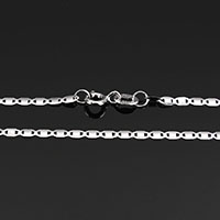 Cadeia de colar de prata 925 esterlina, 925 prata esterlina, comprimento diferente para a escolha & Cadeia de Valentino, 4.20x2x0.20mm, 10vertentespraia/Lot, vendido por Lot