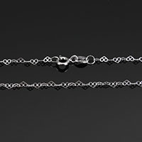 925 Sterling Silver Necklace Chain, different length for choice & heart chain, 3.20x2x0.30mm, 10Strands/Lot, Sold By Lot