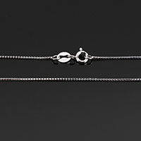 925 Sterling Silber Halskette Kette, unterschiedliche Länge der Wahl & Kastenkette, 0.80mm, 10SträngeStrang/Menge, verkauft von Menge