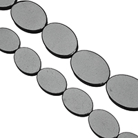 Non Magnetic Hematite Beads, Flat Oval, different size for choice, Hole:Approx 1.5mm, Sold By Lot