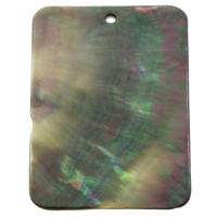 Natural Black Shell Pendants Rectangle Approx 1mm Sold By PC