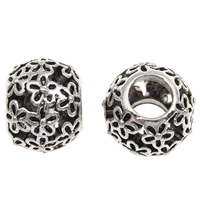 Tibetan Style European Beads, antique silver color plated, without troll, lead & cadmium free, 9.5x11mm, Hole:Approx 5mm, 10PCs/Bag, Sold By Bag