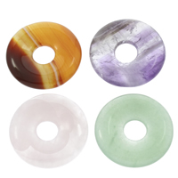 Gemstone Linking Ring, Donut, mixed colors, Grade AAA, 30x5mm, Hole:Approx 8mm, 10PCs/Bag, Sold By Bag