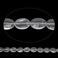 Perles de Quartz clair naturel, ovale plat, grade AAA, 18x25x8mm, Trou:Environ 2mm, Environ 16PC/brin, Vendu par Environ 15 pouce brin