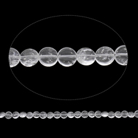 Perles de Quartz clair naturel, Plat rond, grade AAA, 10x5mm, Trou:Environ 1.5mm, Environ 40PC/brin, Vendu par Environ 15 pouce brin