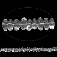 Natürliche klare Quarz Perlen, Klarer Quarz, Grad AAA, 14x5mm-17x10mm, Bohrung:ca. 1mm, ca. 52PCs/Strang, verkauft per ca. 15 ZollInch Strang