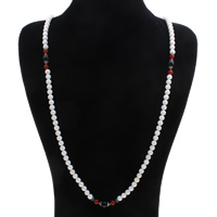 Natural Coral with Black Agate & Zinc Alloy antique silver color plated 8mm Sold Per Approx 31.5 Inch Strand