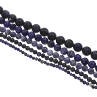 Natural Sodalite Beads, Round, different size for choice, Hole:Approx 1mm, Length:Approx 15 Inch, Sold By Bag