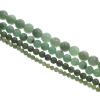 Aventurin Perlen, Grüner Aventurin, rund, verschiedene Größen vorhanden, farbenfroh, Bohrung:ca. 1mm, Länge:ca. 15 ZollInch, verkauft von Tasche