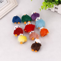 Bag Purse Charms Keyrings Keychains Plush with Zinc Alloy Duck silver color plated mixed colors Sold By Lot
