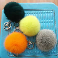 Bag Purse Charms Keyrings Keychains Plush with Zinc Alloy plated 80mm Sold By Lot